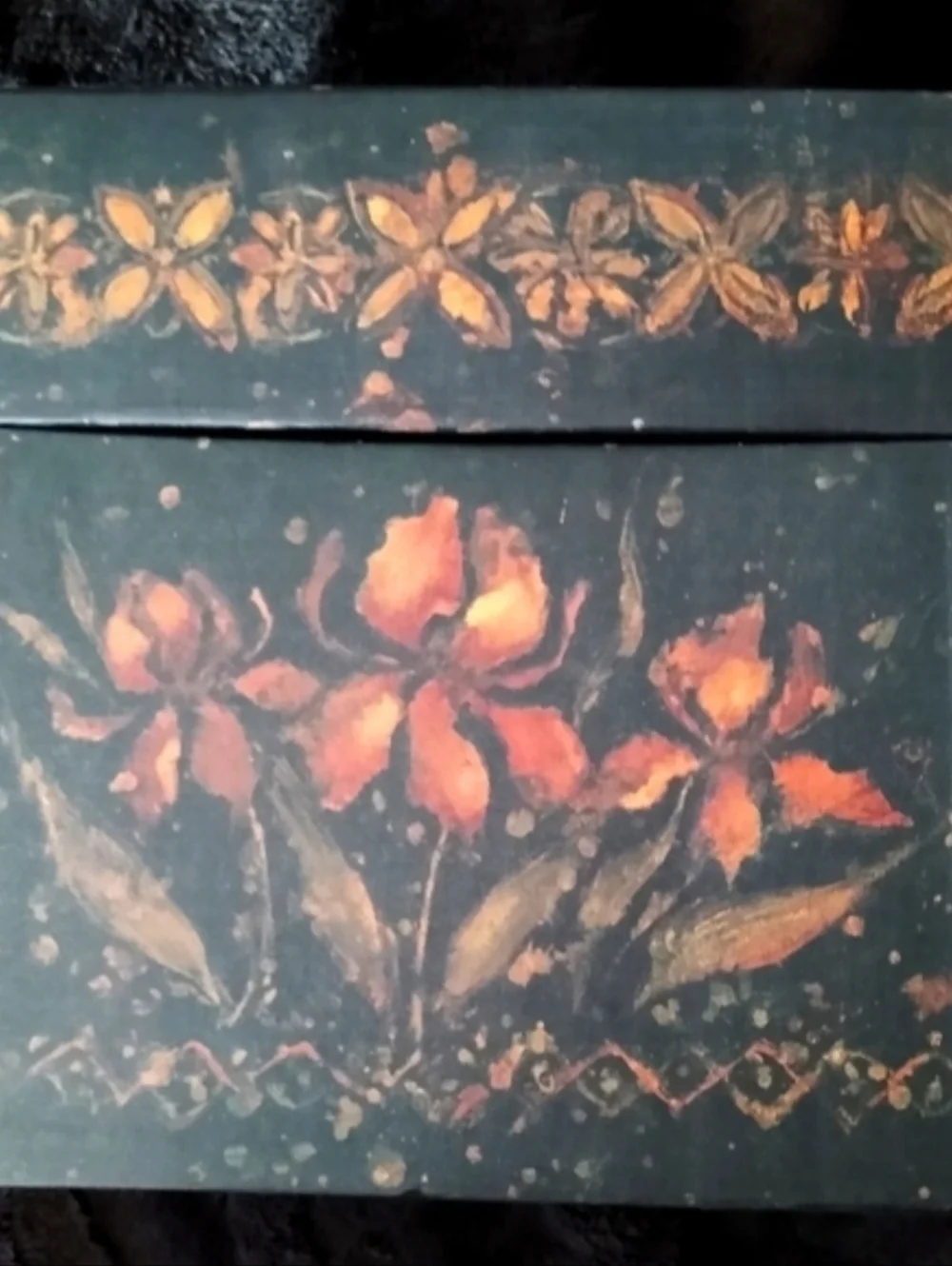 Y2K Black Floral Storage Boxes Vintage Dark Flowers 90s Whimsygoth Gift Box Set